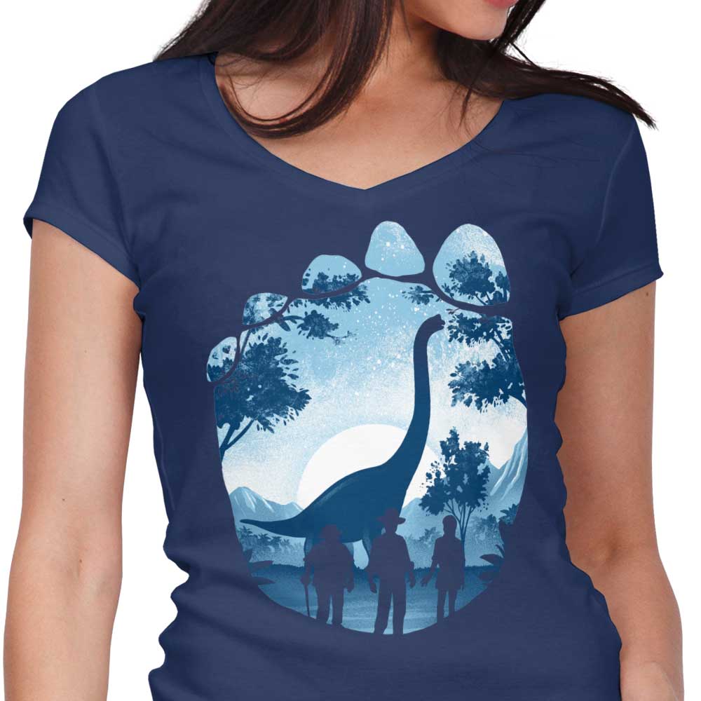 Brachiosaurus Footprint - Women's V-Neck