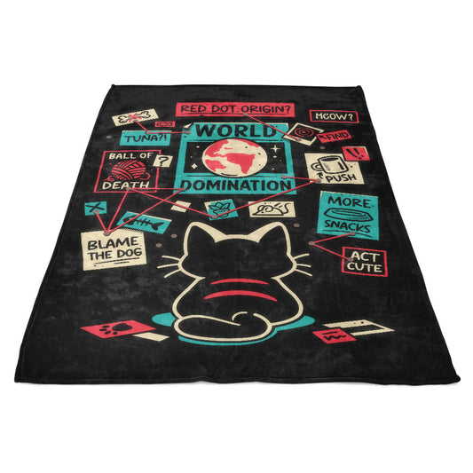Cat Master Plan - Fleece Blanket