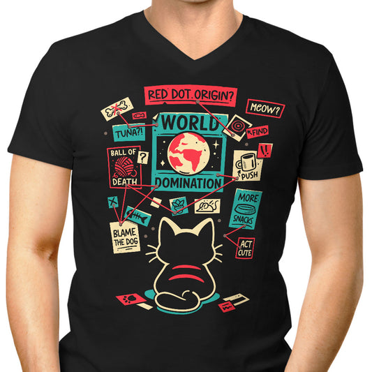Cat Master Plan - Men's V-Neck