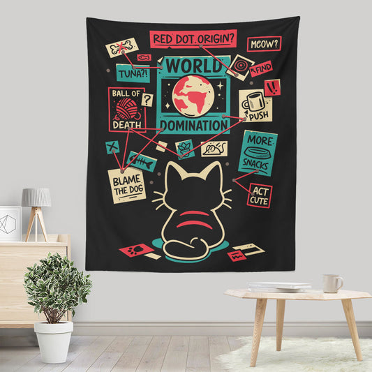 Cat Master Plan - Wall Tapestry