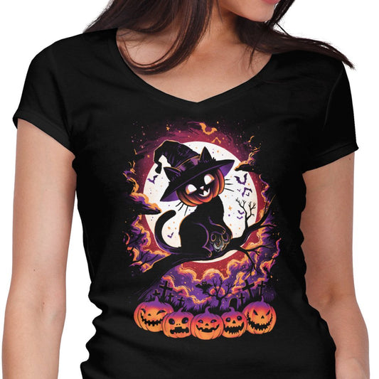Cat O'Lantern - Women's V-Neck