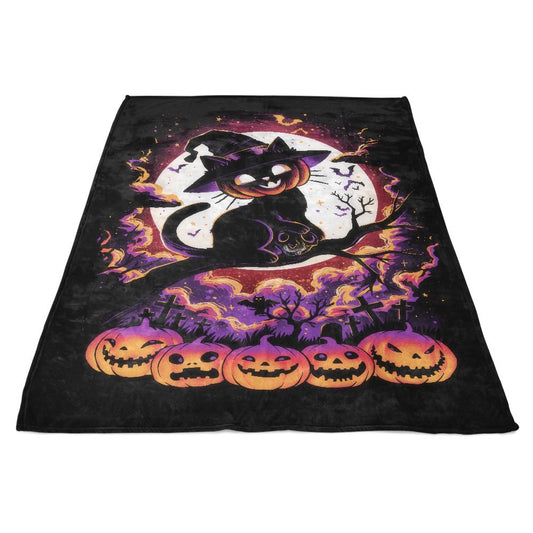 Cat O'Lantern - Fleece Blanket