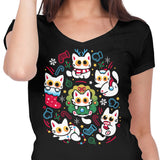 Cats Gone Christmas - Women's V-Neck
