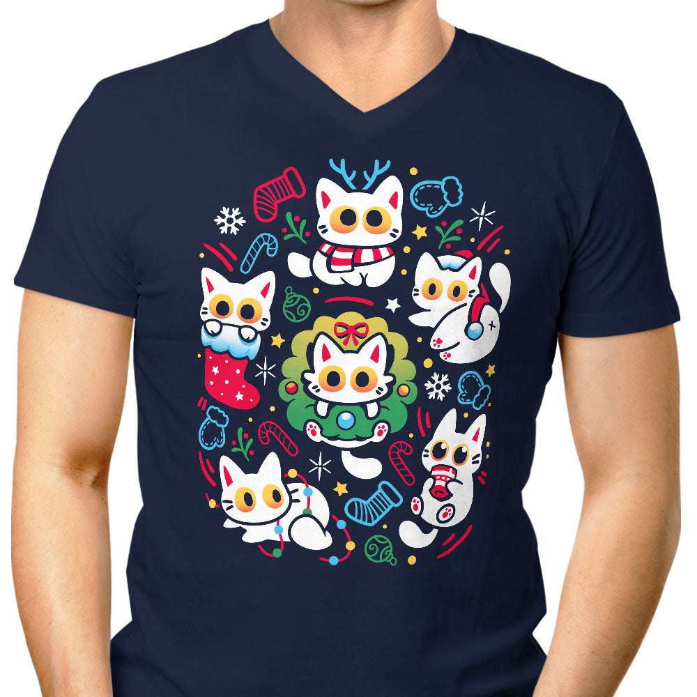 Cats Gone Christmas - Men's V-Neck