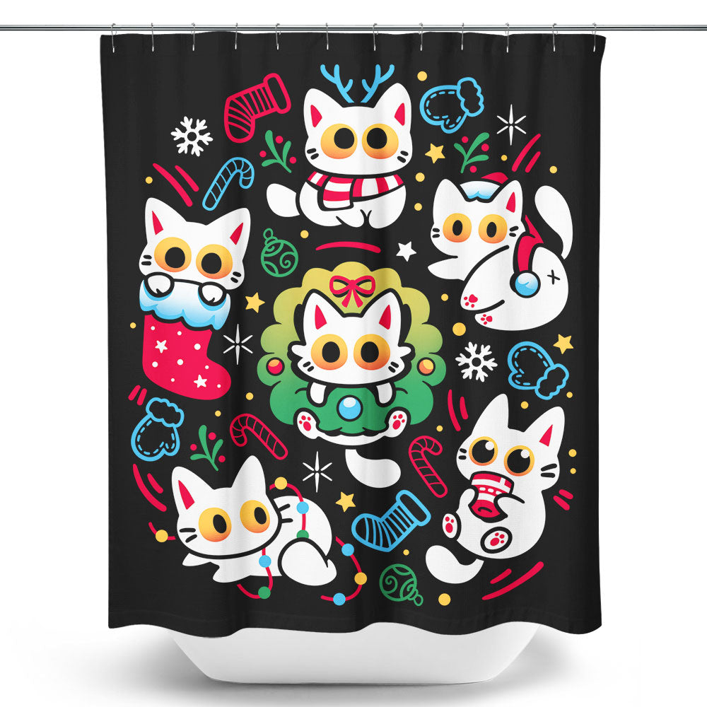 Cats Gone Christmas - Shower Curtain