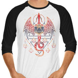 Celtic Dragon Dice - 3/4 Sleeve Raglan T-Shirt