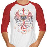 Celtic Dragon Dice - 3/4 Sleeve Raglan T-Shirt