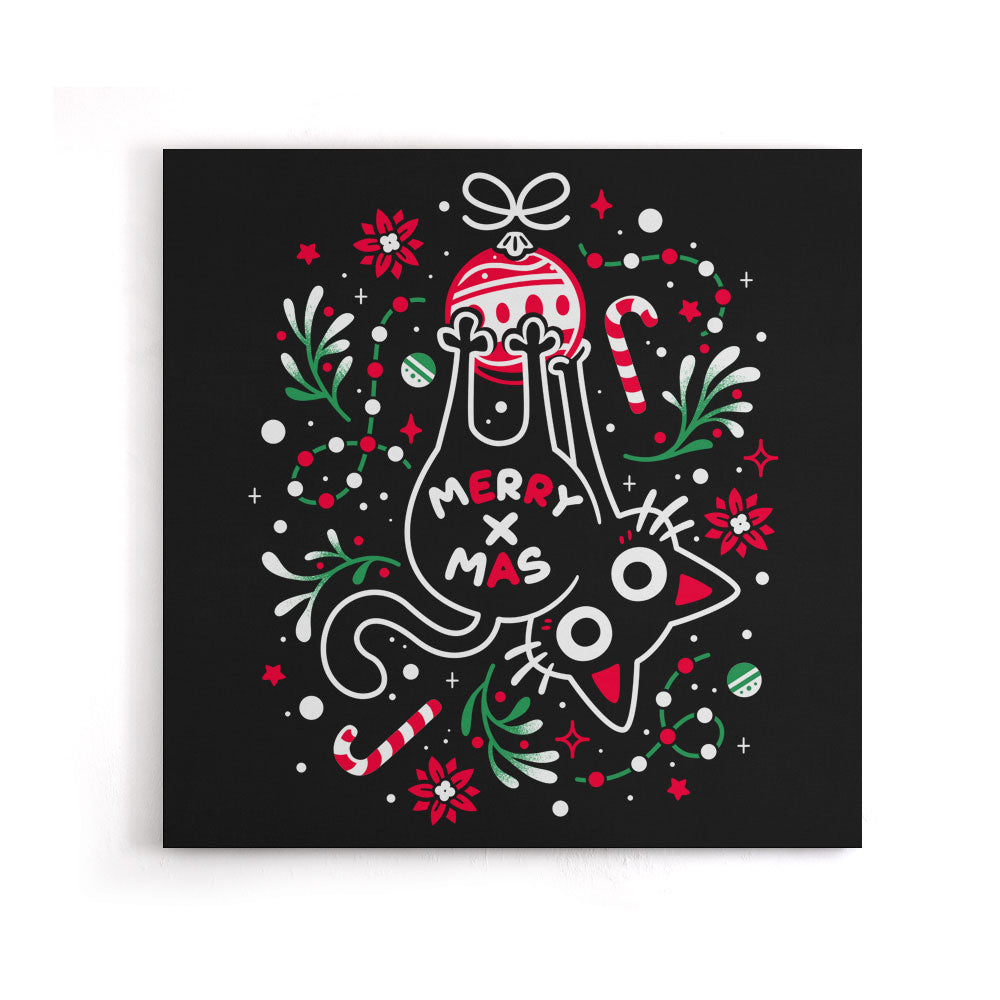 Christmas Cat Butt - Canvas Print