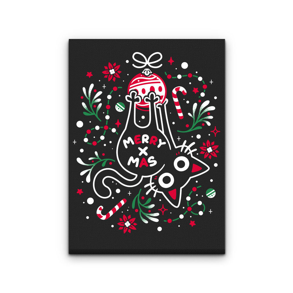 Christmas Cat Butt - Canvas Print