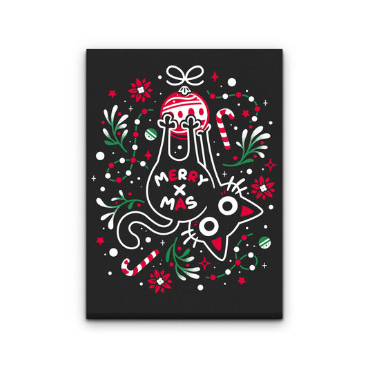 Christmas Cat Butt - Canvas Print