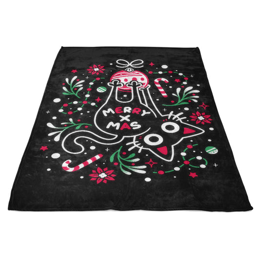 Christmas Cat Butt - Fleece Blanket