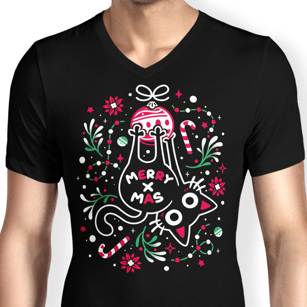 Christmas Cat Butt - Men's V-Neck