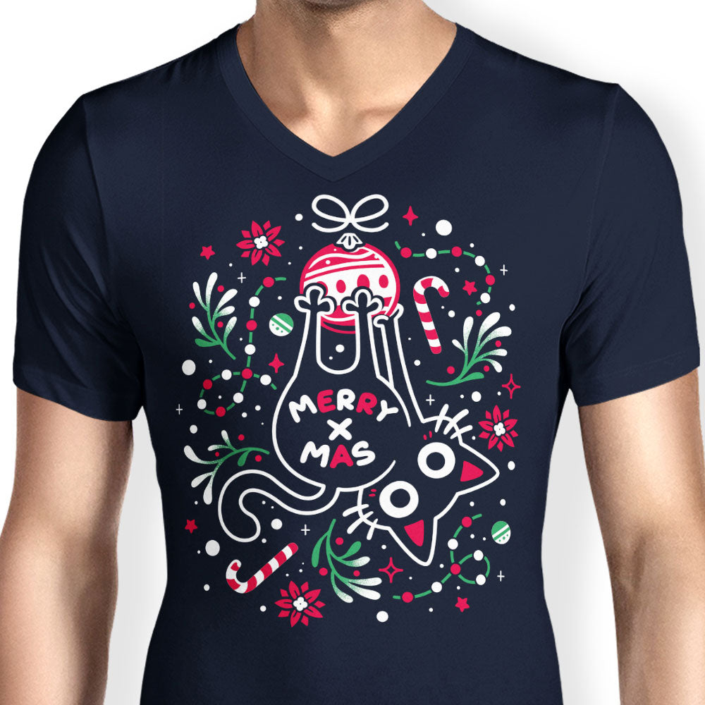 Christmas Cat Butt - Men's V-Neck