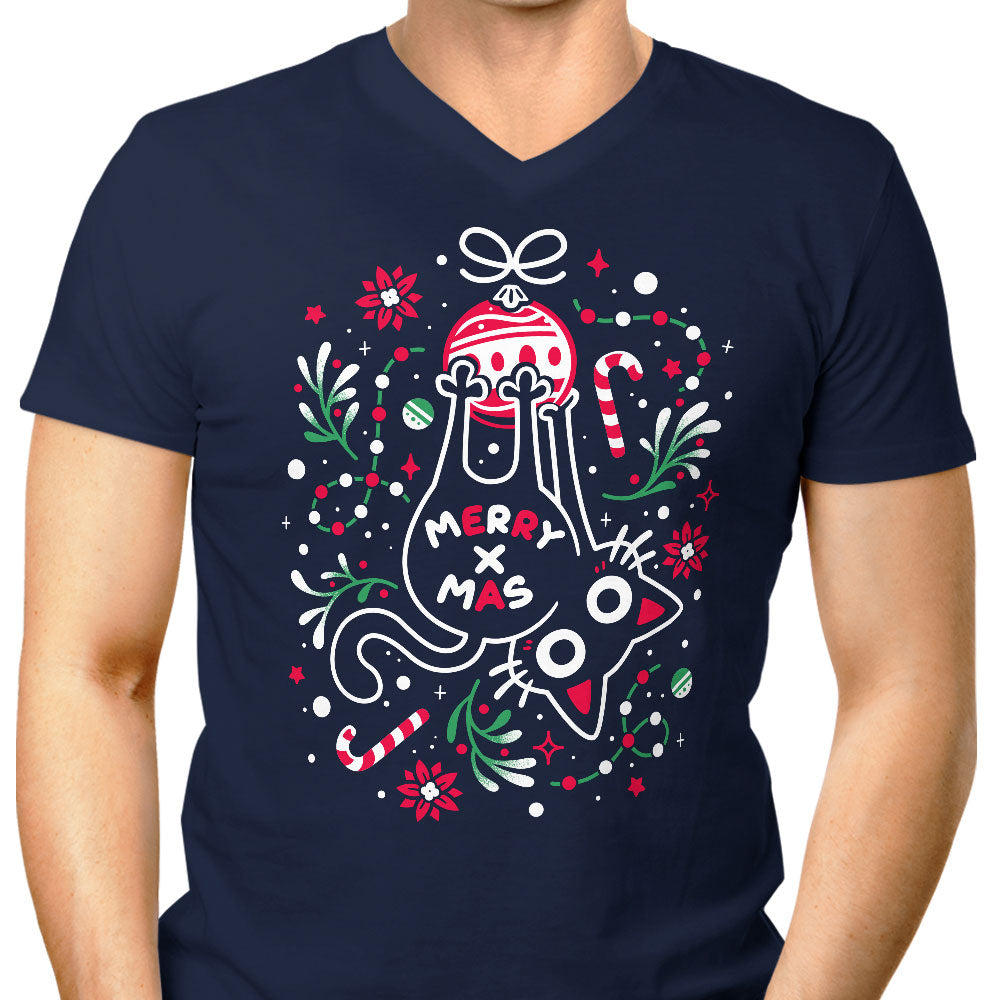 Christmas Cat Butt - Men's V-Neck