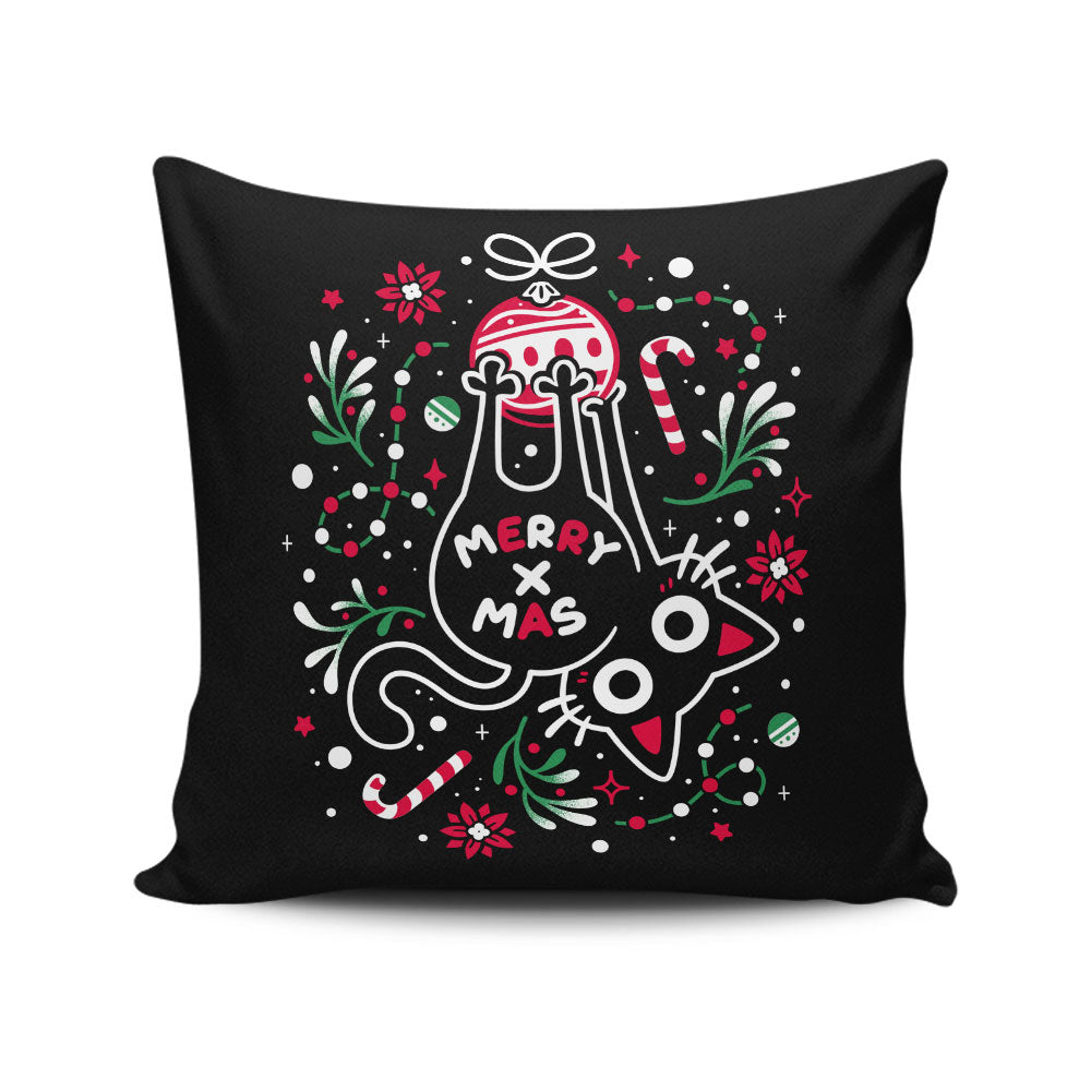 Christmas Cat Butt - Throw Pillow