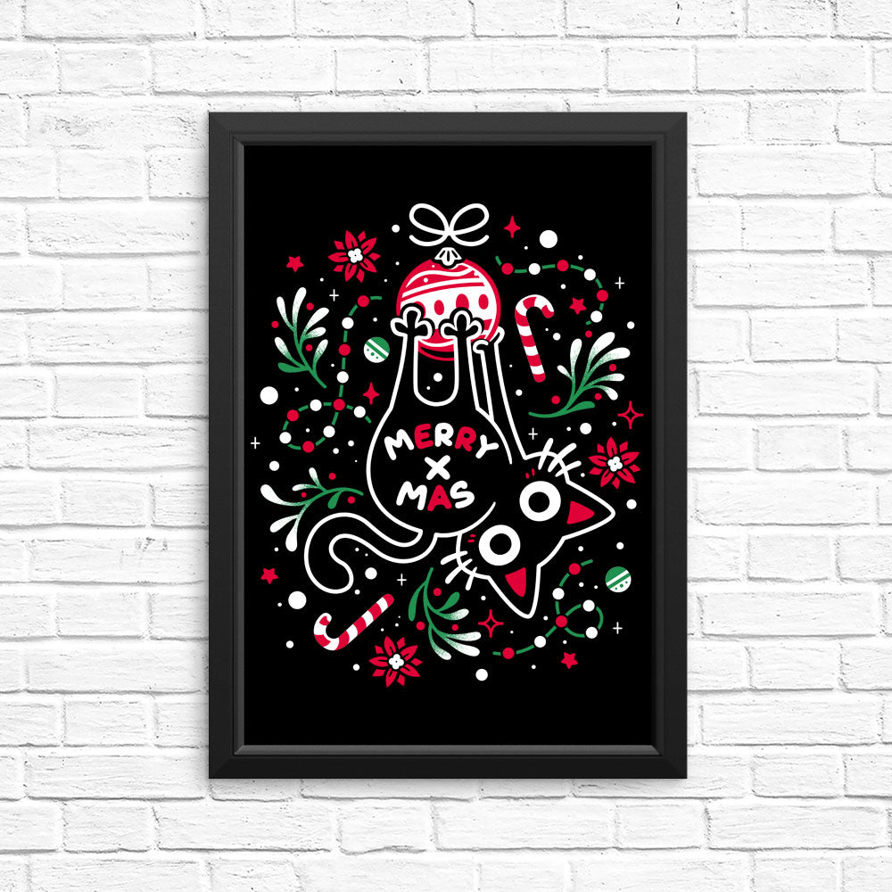 Christmas Cat Butt - Posters & Prints