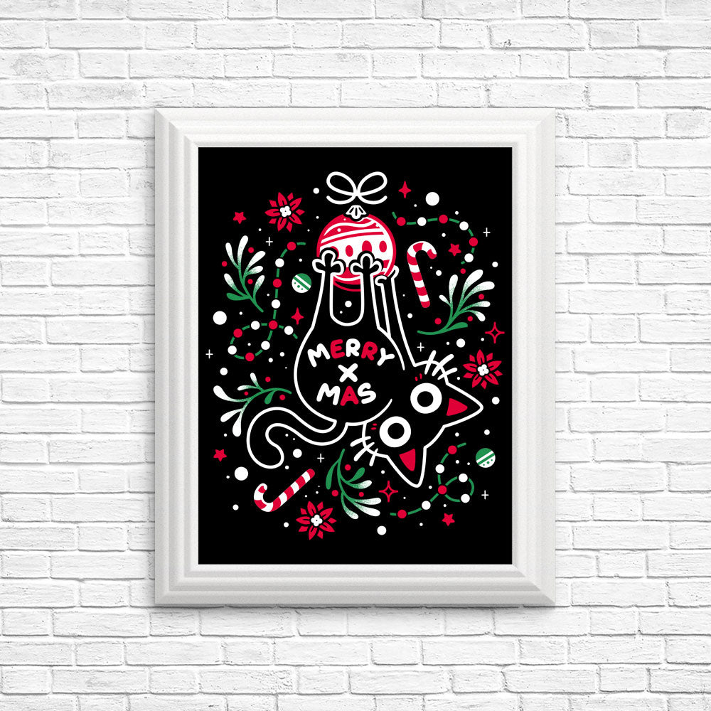 Christmas Cat Butt - Posters & Prints