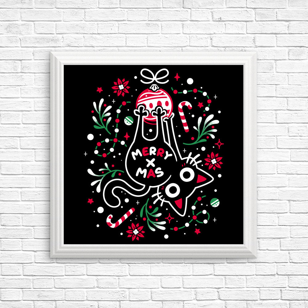 Christmas Cat Butt - Posters & Prints