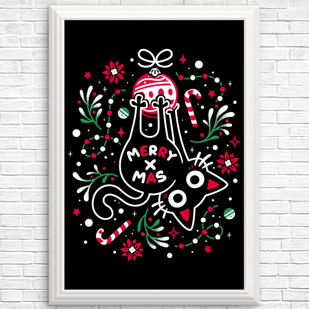 Christmas Cat Butt - Posters & Prints