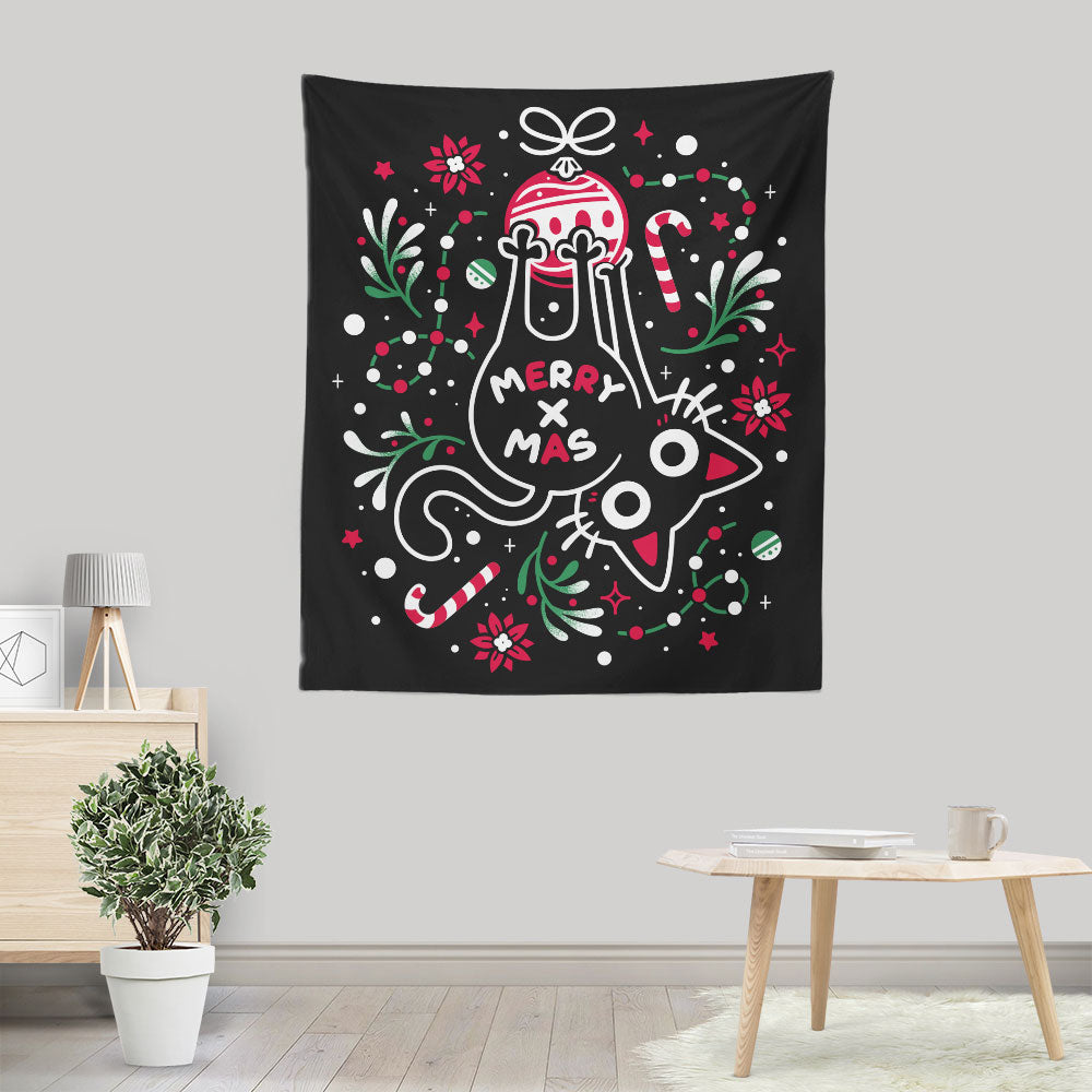 Christmas Cat Butt - Wall Tapestry