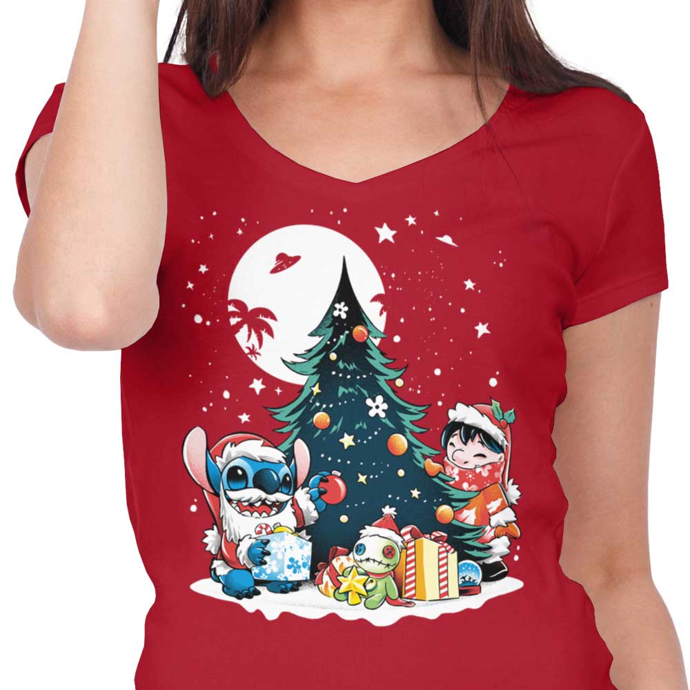 Christmas Ohana - Women's V-Neck