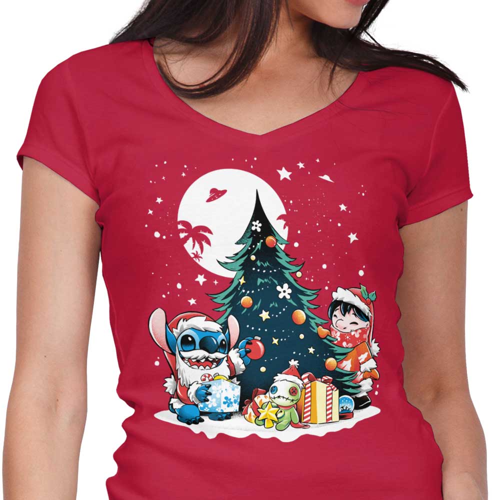 Christmas Ohana - Women's V-Neck