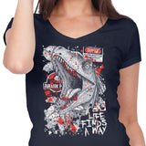Clever Dino - Women's V-Neck
