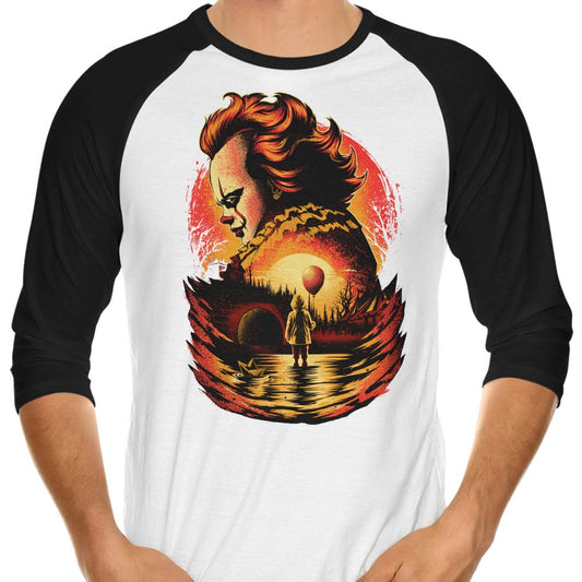 Clown Beneath the Moon - 3/4 Sleeve Raglan T-Shirt