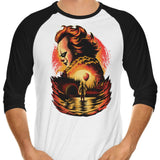 Clown Beneath the Moon - 3/4 Sleeve Raglan T-Shirt