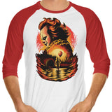 Clown Beneath the Moon - 3/4 Sleeve Raglan T-Shirt