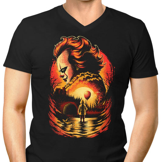 Clown Beneath the Moon - Men's V-Neck