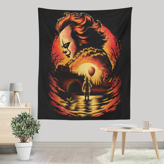 Clown Beneath the Moon - Wall Tapestry