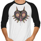 Colorful Mask - 3/4 Sleeve Raglan T-Shirt