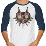 Colorful Mask - 3/4 Sleeve Raglan T-Shirt