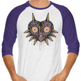 Colorful Mask - 3/4 Sleeve Raglan T-Shirt