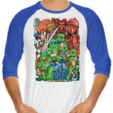 Cowabunga Pilgrim - 3/4 Sleeve Raglan T-Shirt