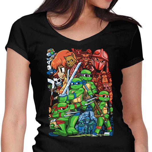Cowabunga Pilgrim - Women's V-Neck