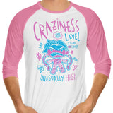 Craziness Level - 3/4 Sleeve Raglan T-Shirt
