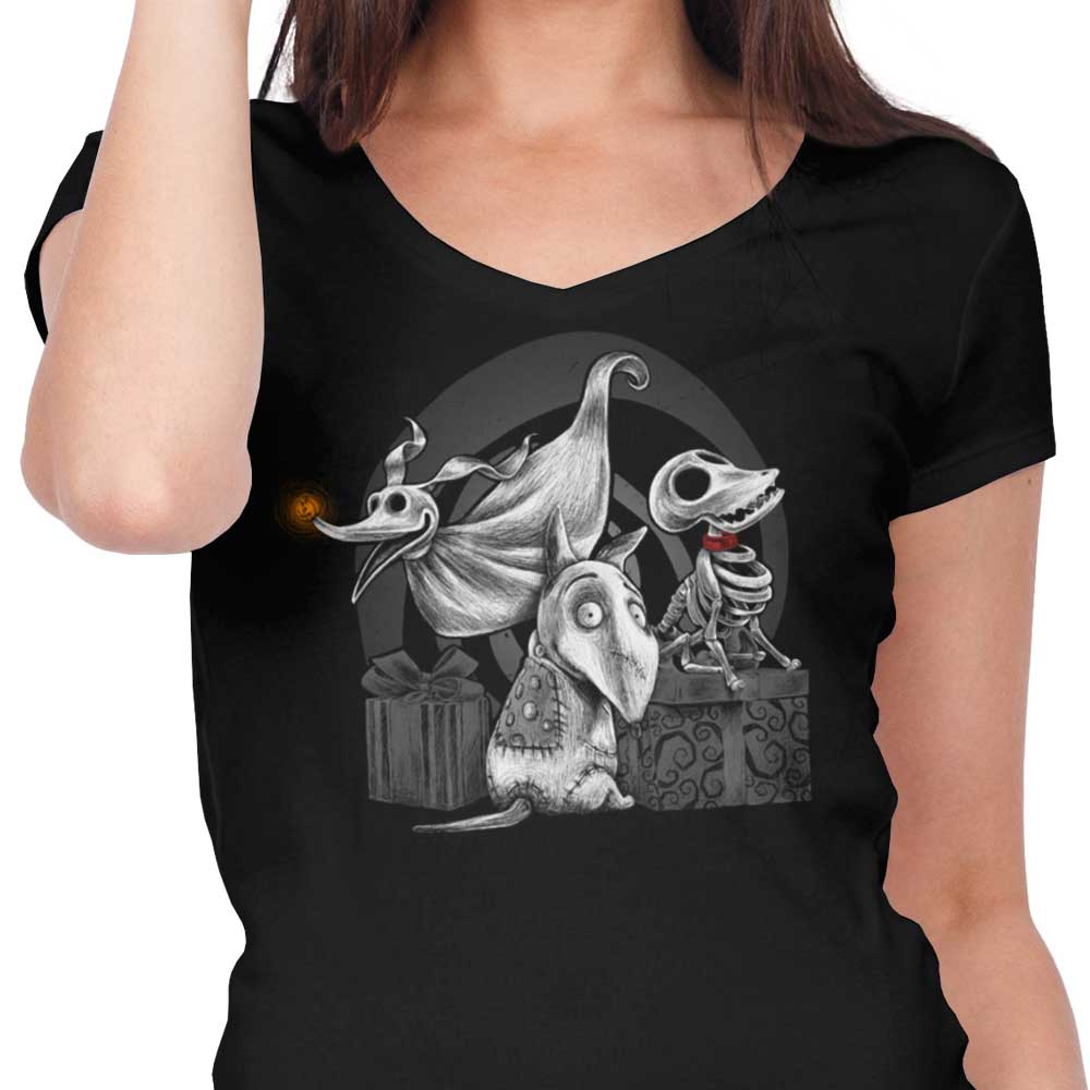Creepy Dogs - Women's V-Neck