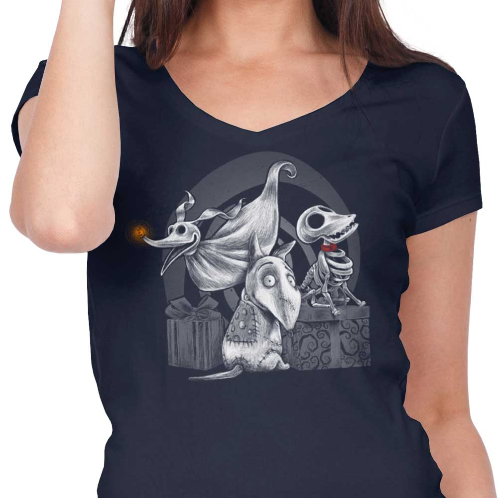 Creepy Dogs - Women's V-Neck