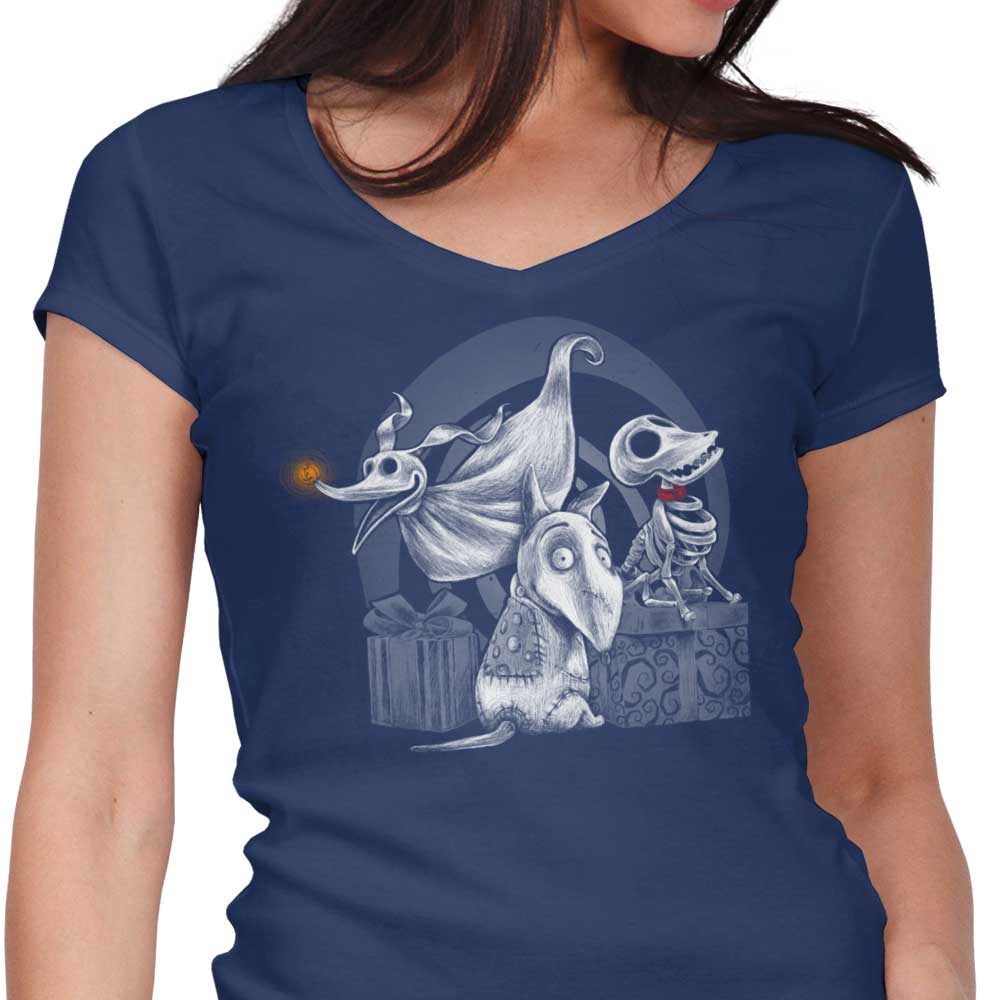 Creepy Dogs - Women's V-Neck