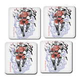 Crimson Dictator Sumi-e - Coasters