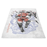 Crimson Dictator Sumi-e - Fleece Blanket