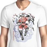 Crimson Dictator Sumi-e - Men's V-Neck