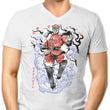 Crimson Dictator Sumi-e - Men's V-Neck