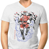 Crimson Dictator Sumi-e - Men's V-Neck