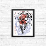 Crimson Dictator Sumi-e - Posters & Prints