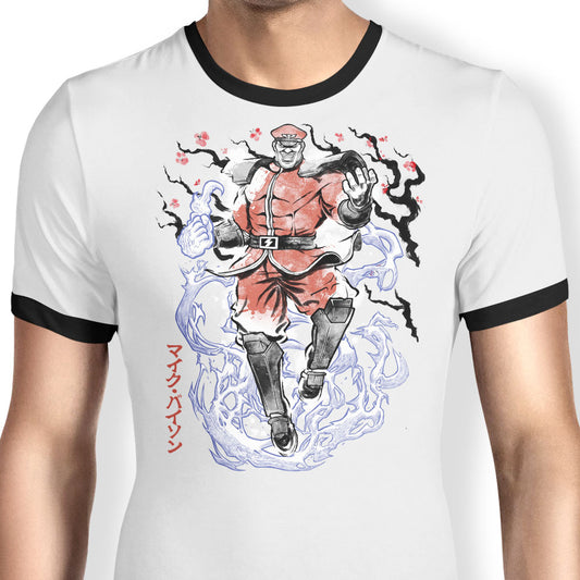 Crimson Dictator Sumi-e - Ringer T-Shirt