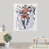 Crimson Dictator Sumi-e - Wall Tapestry