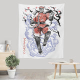 Crimson Dictator Sumi-e - Wall Tapestry